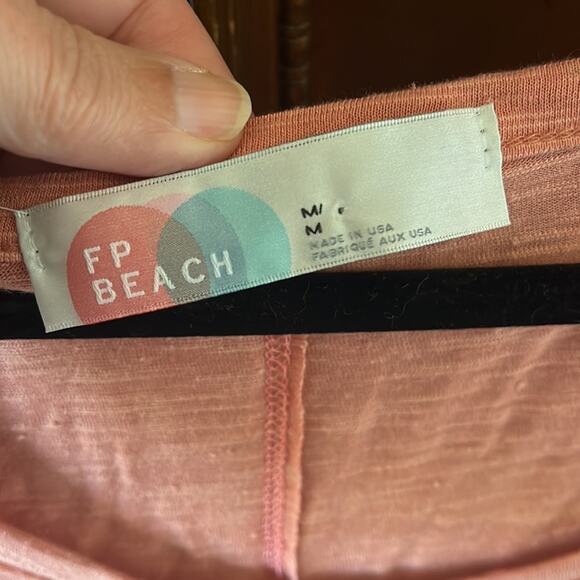 Free People Beach Pink Come And Catch Me Long Sleeve boho coastal dress - Picture 6 of 10